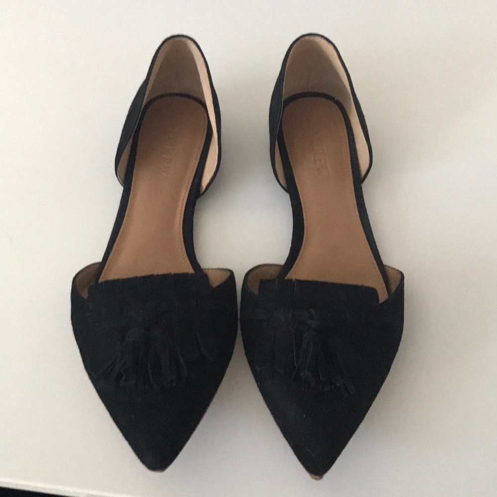 J.Crew Black Tassel Flats